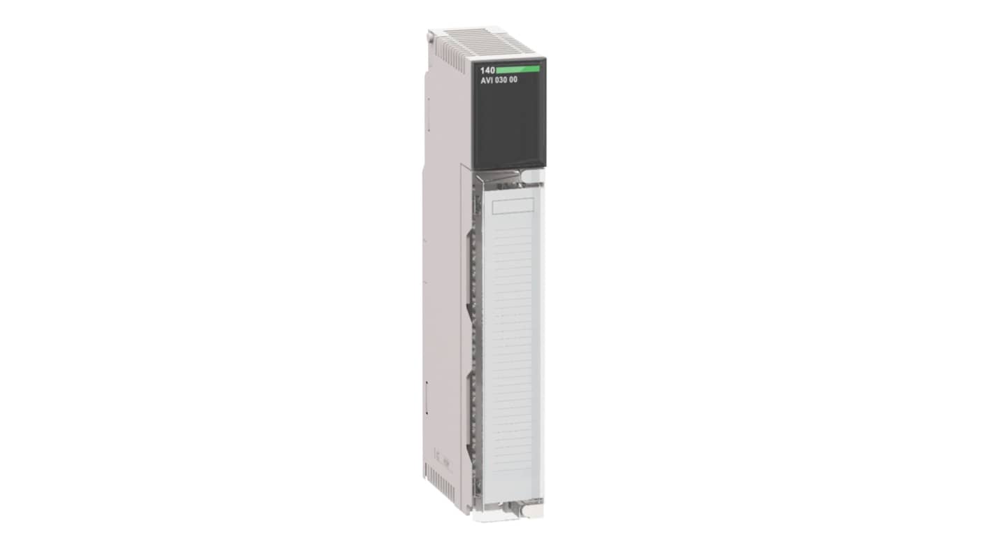 Modulo I/O analogico Schneider Electric 140AVI03000 per PLC Modicon, 8 ingressi, montaggio a rack, compatibile con Unity Pro.
