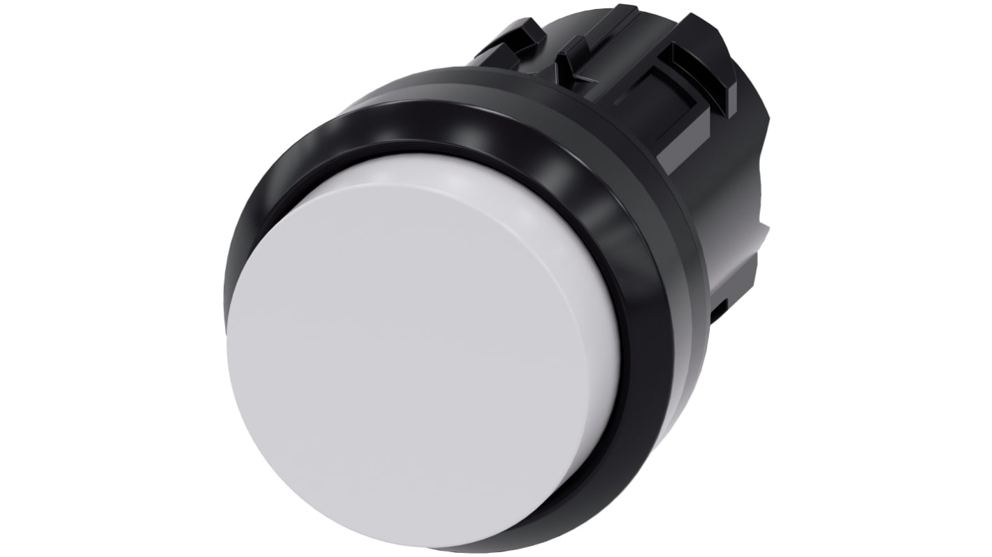 Pulsante instabile Siemens SIRIUS ACT, diametro foro 22 mm, colore bianco, protezione IP66/IP67/IP69K, per ambienti estremi.