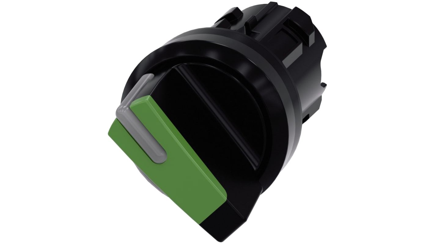 Selettore Siemens SIRIUS ACT, 2 posizioni, diametro 22 mm, attivazione momentanea, colore verde, grado di protezione IP66/IP67/IP69K.