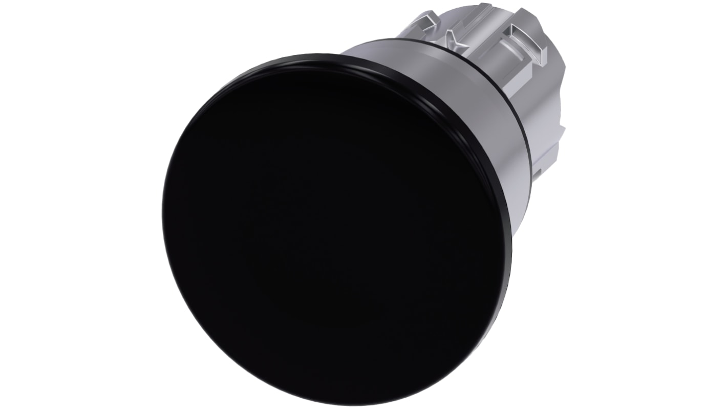 Pulsante a fungo Siemens SIRIUS ACT, diametro 40 mm, montaggio frontale, grado di protezione IP66/IP67/IP69K, colore nero.