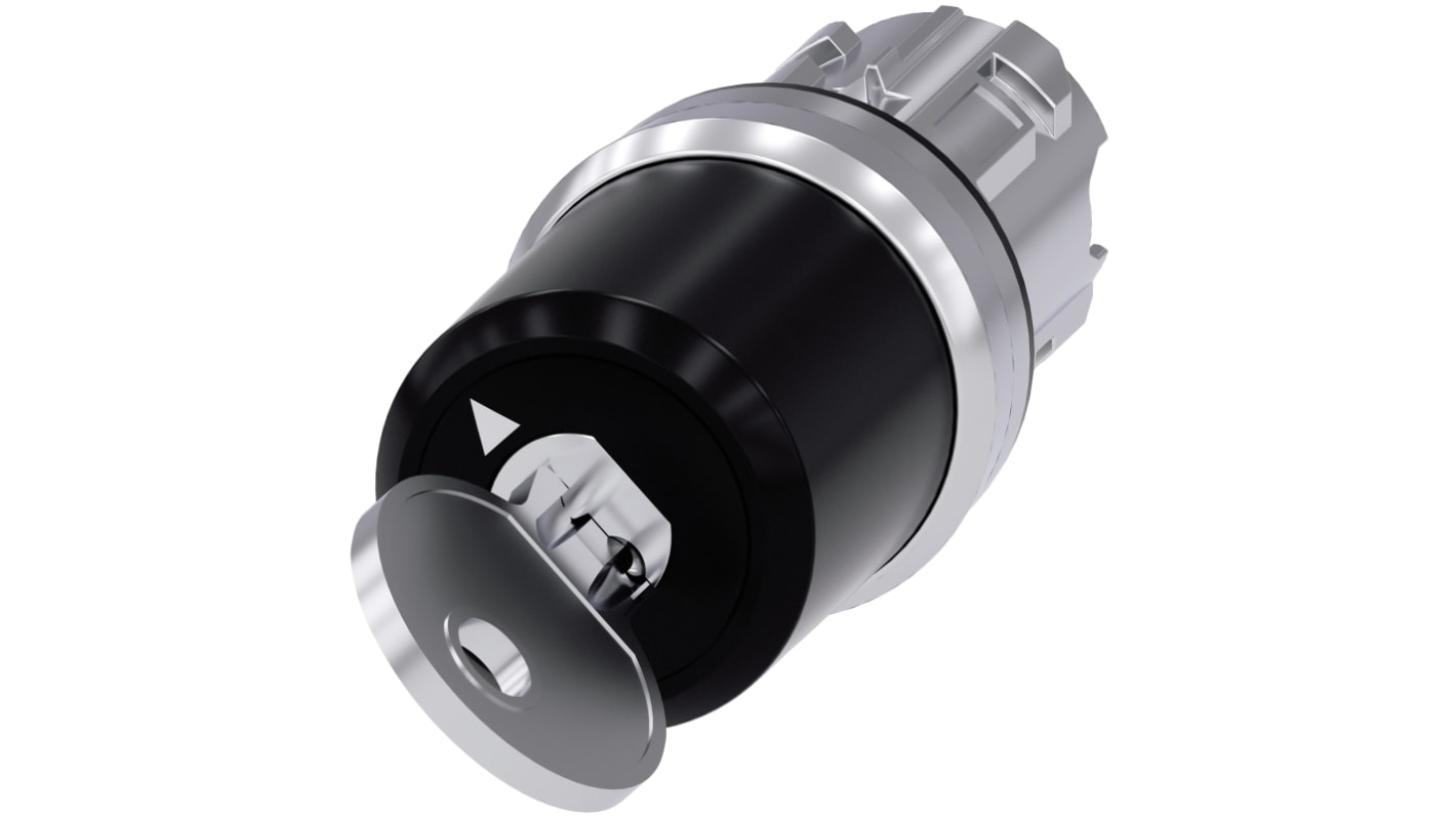Testa selettore chiave Siemens 3SU1050-5BC01-0AA0 22mm metallo lucido IP69K per ambienti estremi.