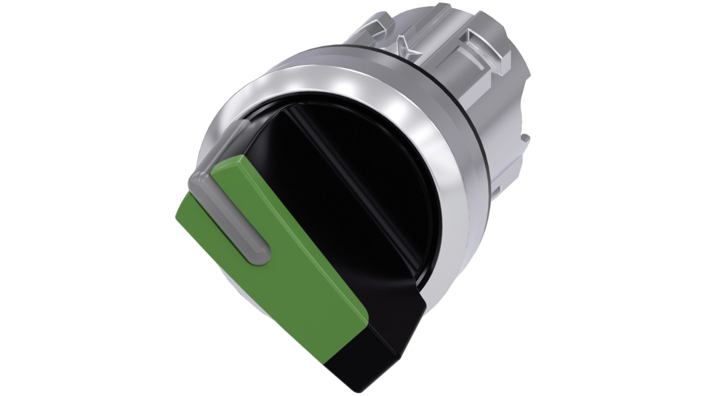 Testa selettore Siemens SIRIUS ACT, verde, 2 posizioni, Ø 22mm, IP69K, impugnatura corta - codice 3SU1052-2BF40-0AA0.