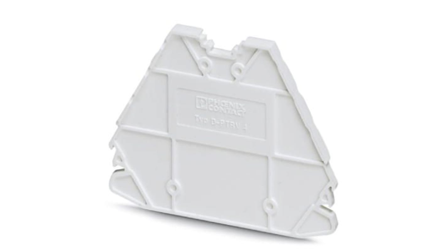 Morsetti di distribuzione D-PTRV, serie PT: connettore modulare per automazione con design compatto e collegamento a innesto. Ampia superficie per marcatura senza passo, punti di test da 2,3 mm e compatibilità con sistema CLIPLINE.