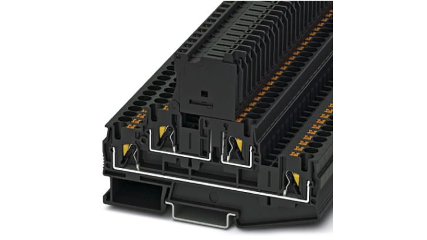 Morsettiera a due livelli PTTB Phoenix Contact 3211888 - Corrente nominale 6,3A. Design compatto per ottimizzare lo spazio. Ideale per proteggere circuiti elettrici.
