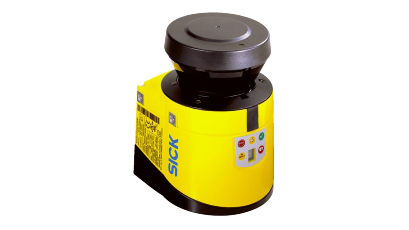 Scanner laser di sicurezza Sick S30B-3011CA, monitoraggio di 2 campi, raggio di sicurezza 3 m, IP65, dimensioni 102 x 105 x 116 mm.