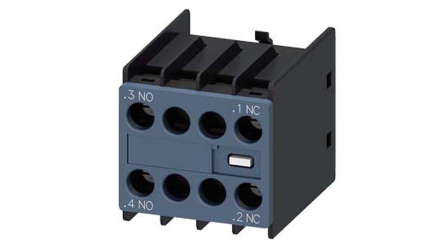 Contatto ausiliario Siemens 3RH2911-1NF11, 2 contatti (1 N/C + 1 N/A), montaggio a innesto, corrente 6 A, 60 V c.c.