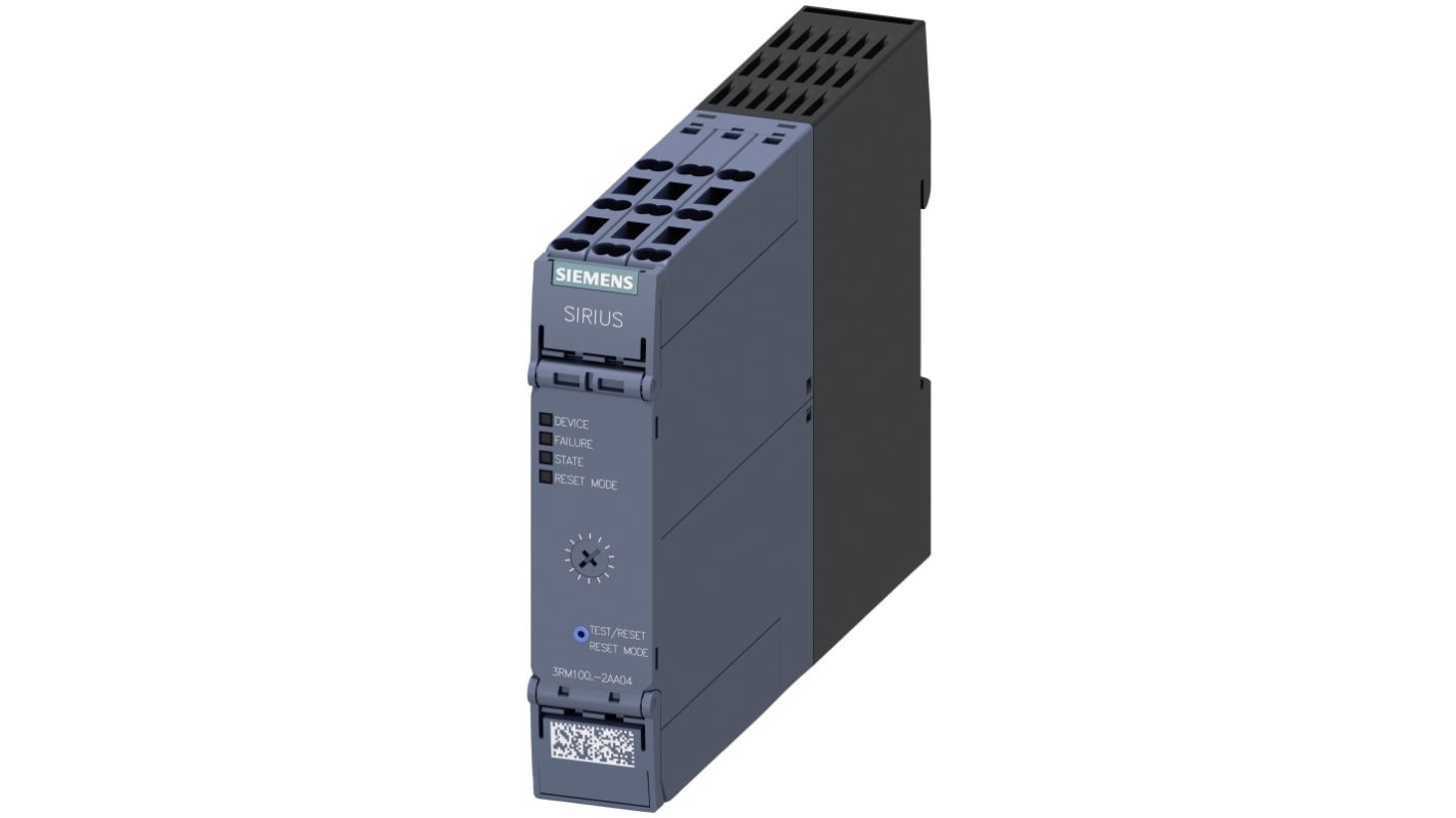 Starter motore avanzato Siemens 3RM1002-2AA04, 0,75 W, montaggio a pannello, larghezza 22,5 mm, protezione sovraccarichi.