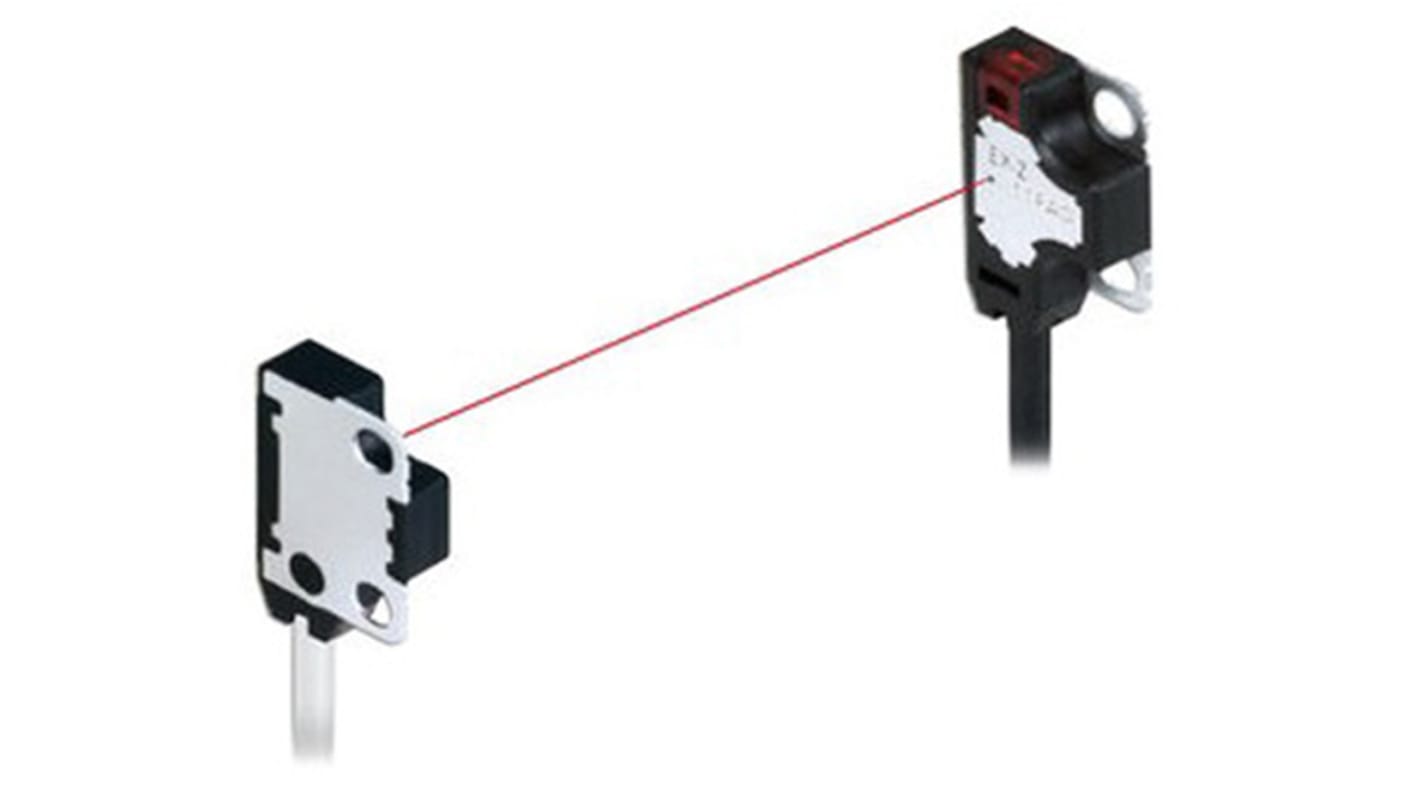 Sensore fotoelettrico rettangolare Panasonic EX-Z12B-P, rilevamento 200 mm, uscita PNP, grado di protezione IP67, montaggio su cavo.