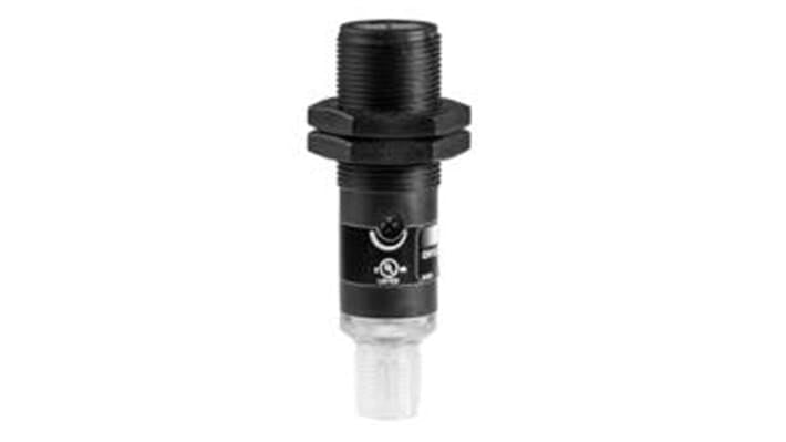 Sensore fotoelettrico cilindrico Baumer OR18.EI-PW1P.71O, rilevamento 20 mm, uscita PNP, grado di protezione IP67.
