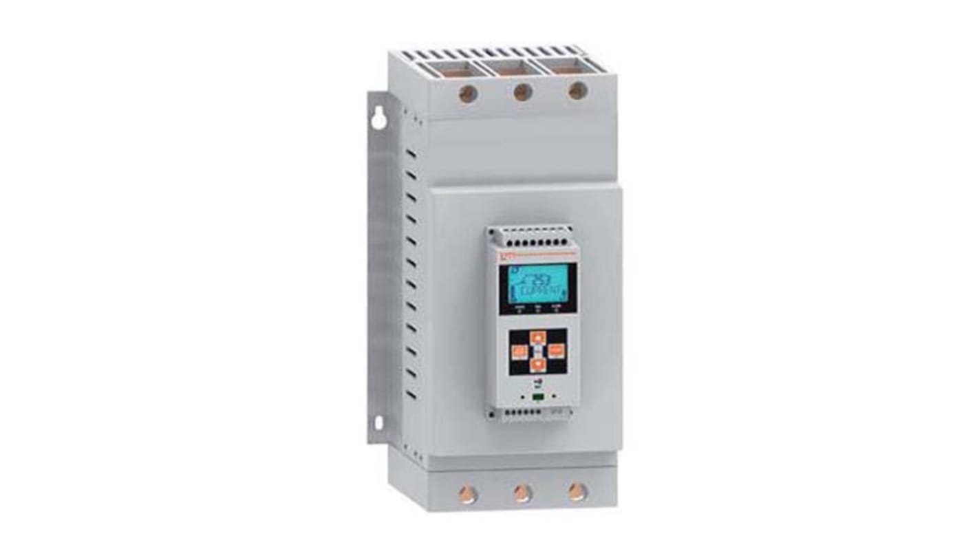 Lovato ADXL0195600, avviatore soft-start 2 fasi per motori asincroni, 195 A, montaggio su guida DIN, display LCD.