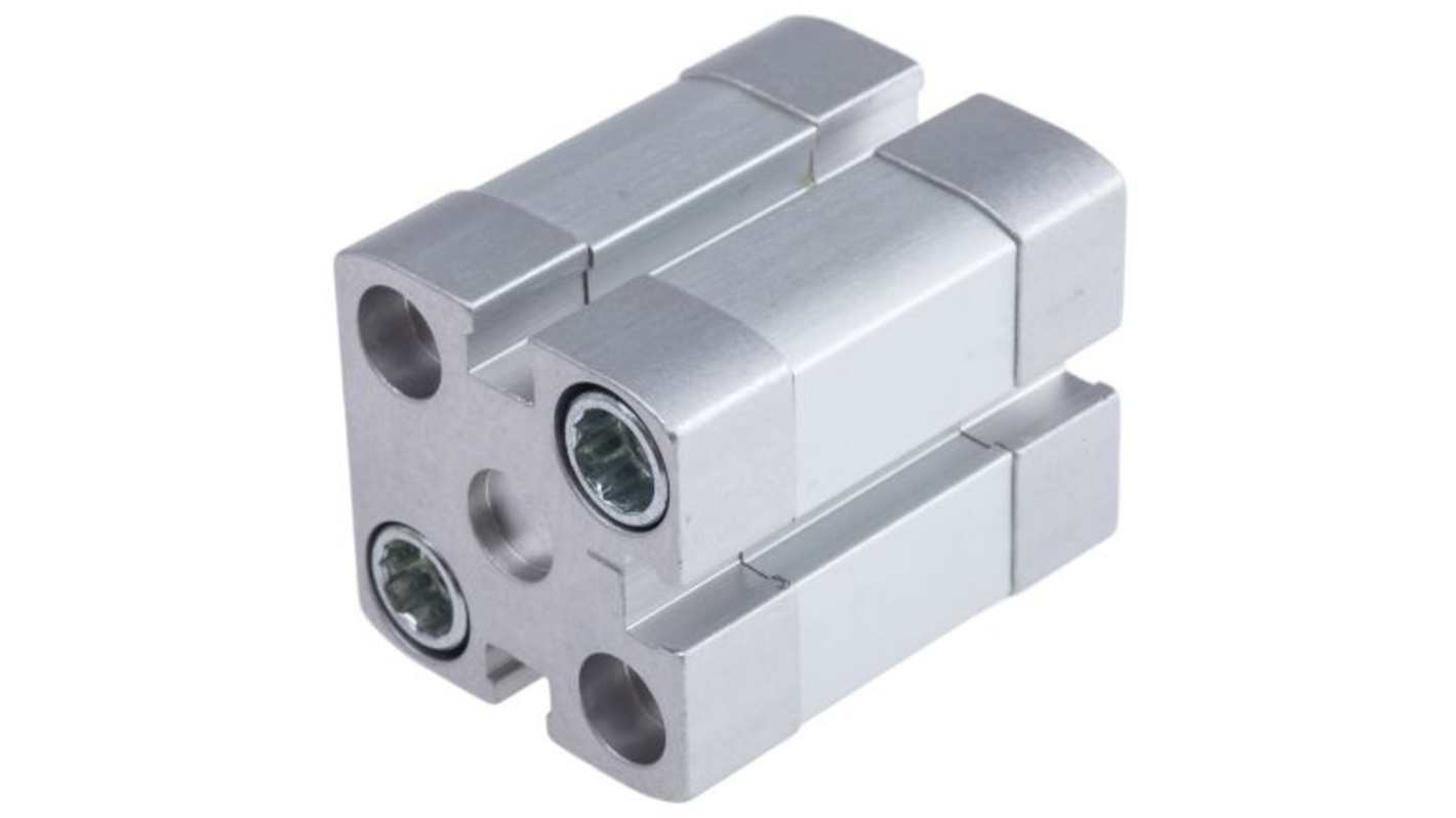 Cilindro pneumatico Festo ADN-12-25-A-P-A, doppio effetto, foro 12mm, corsa 25mm, pressione max 10 bar, dimensioni 27.5 x 27.5 x 64.2mm.