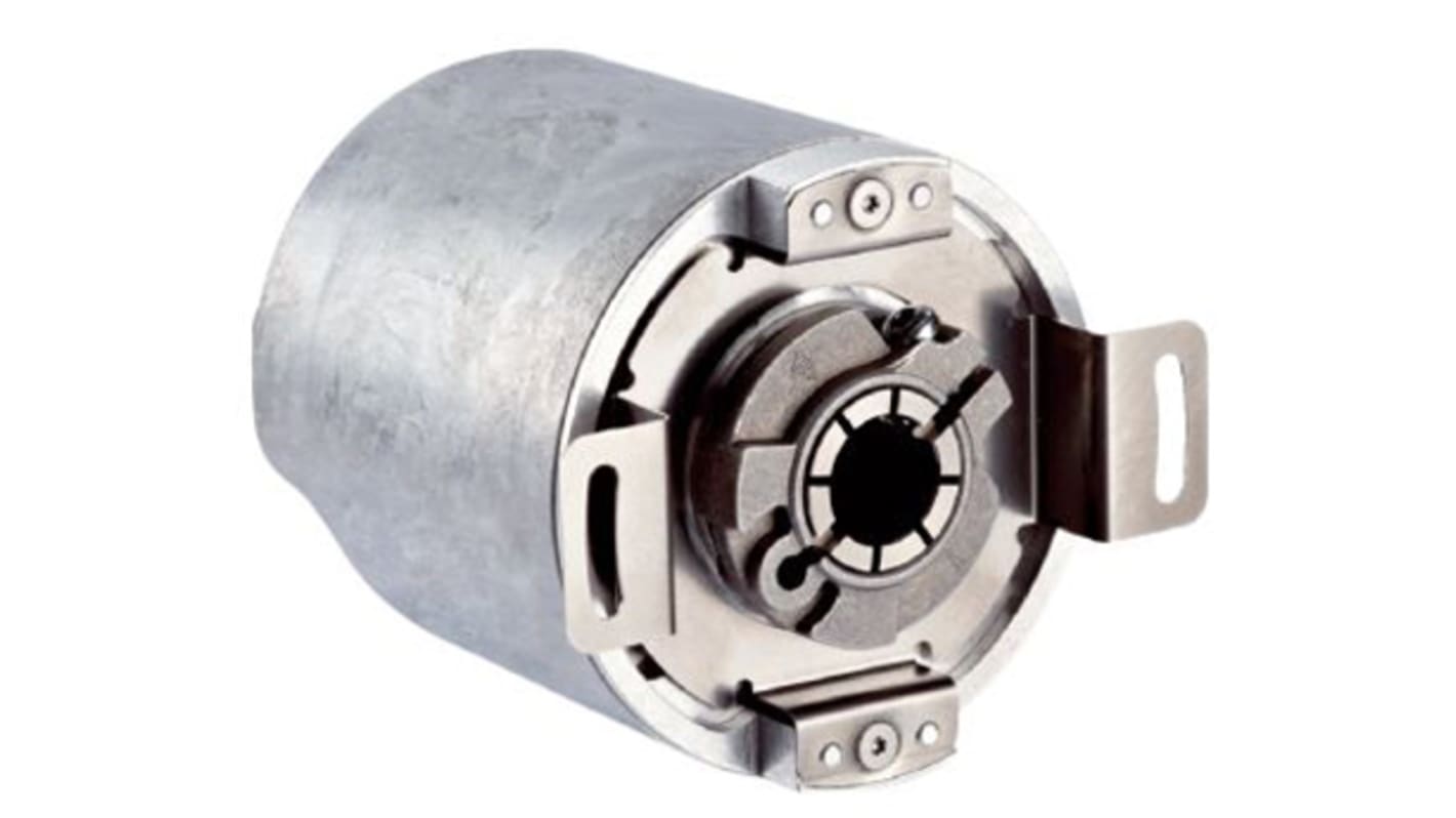Encoder assoluto Allen Bradley 842E-MIP10BA, interfaccia Ethernet, risoluzione 18 bit, montaggio flangia, dimensioni 63x71.5 mm.