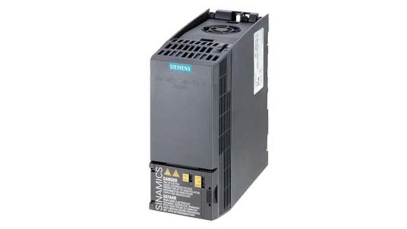 Inverter Siemens 6SL3210-1KE14-3UP2, 1,5 kW, 3 fasi, controllo vettoriale, dimensioni 155x73x173 mm, grado di protezione IP20.
