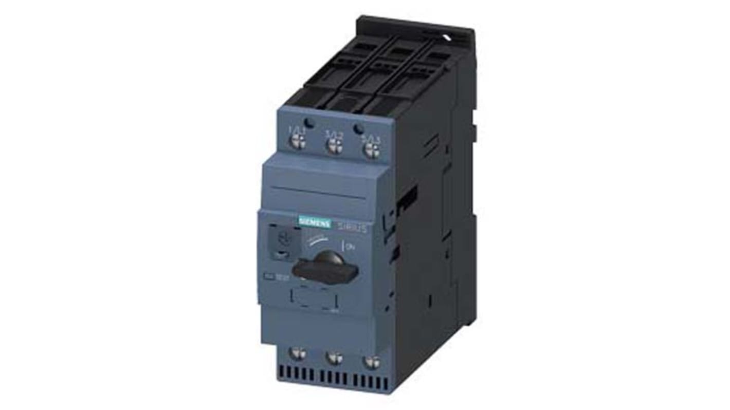 Interruttore automatico Siemens 3RV2031-4RA10 per motori, corrente nominale 70-80 A, dimensioni 55x140x149.3 mm.