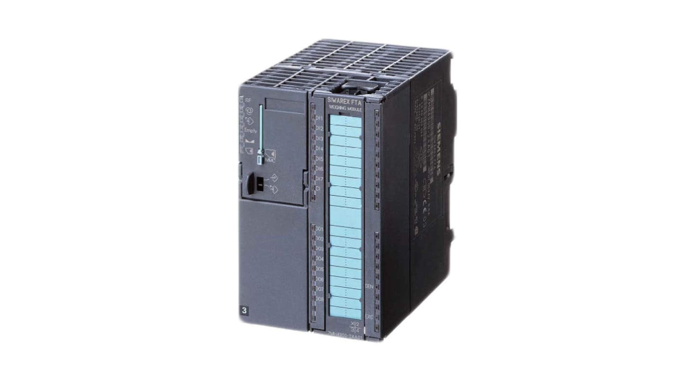 Modulo di monitoraggio Siemens 7MH4900-2AA01 per pesatura SIWAREX FTA, montaggio su guida DIN, dimensioni 125 x 80 x 130 mm.