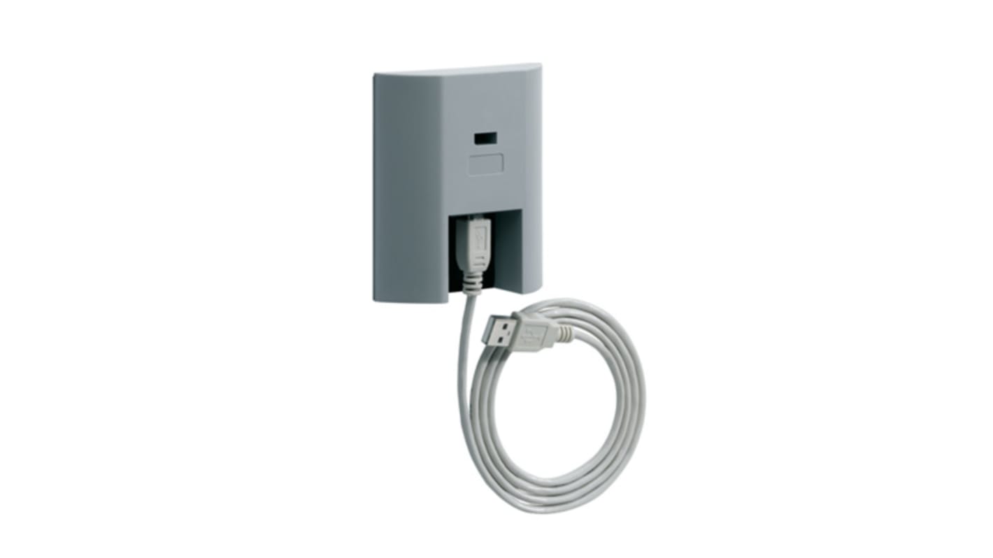 Hager EG003G, programma USB per interruttori temporizzati digitali, compatibile con modelli EG103x, EG203x, EG293B, EG403E, EG493E. Montaggio su guida DIN, display LCD, 56 programmi On/Off.