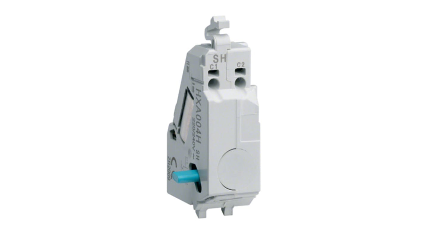 Rilascio scatto automatico Hager HXA004H, montaggio a innesto, compatibile con interruttori Hager x160 e x250, tensione 220-240 V c.a.