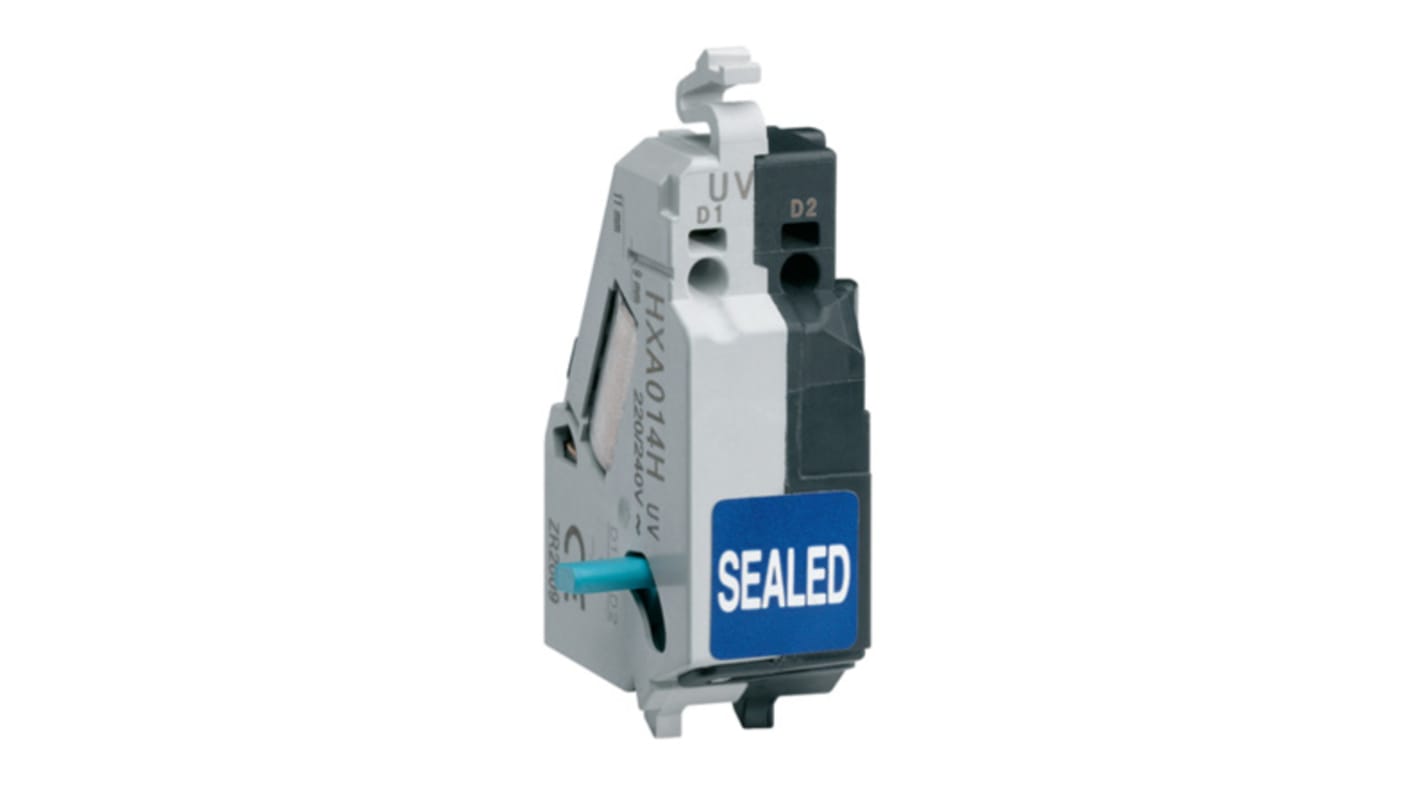 Sganciatore di minima tensione Hager HXA014H, montaggio a innesto, per interruttori automatici Hager x160 e x250, tensione nominale 220-240 V c.a.