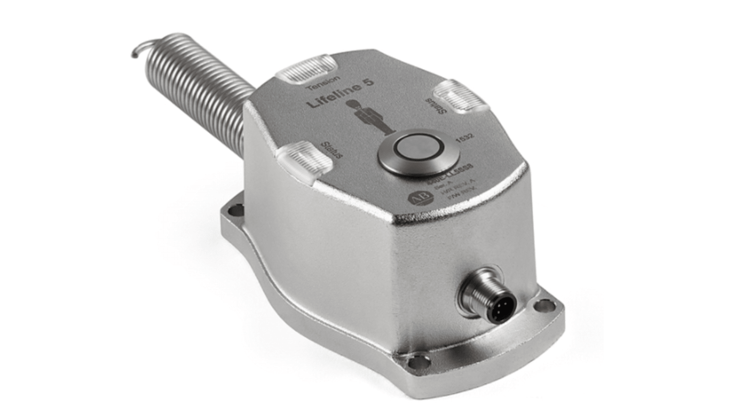 Interruttore a fune Allen Bradley Guardmaster 440E-LL5SS5, montaggio Diritto, custodia in acciaio inox, dimensioni 124 x 78 x 91 mm, grado di protezione IP66.