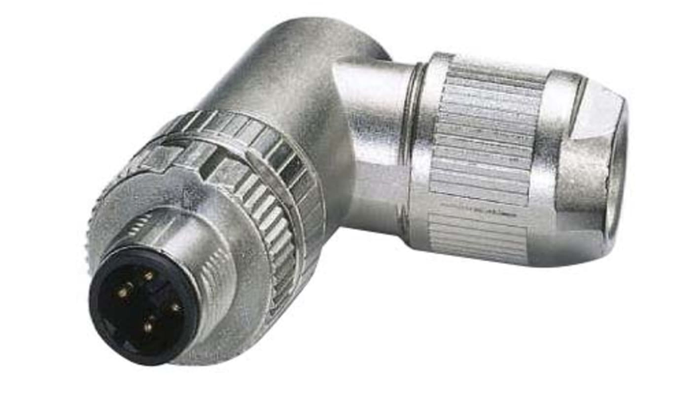 Connettore circolare Phoenix Contact 1424684 femmina M12 4 poli per montaggio su cavo, serie SACC. Resistente, schermato e ideale per applicazioni PROFINET CAT5.