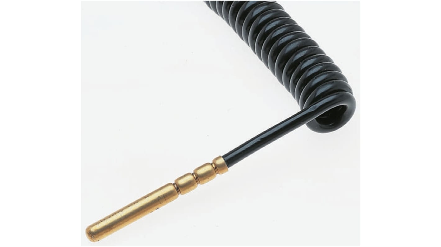Sensore RTD PT100 Jumo 902150/20-730-1003-1-6-50-11-1100/000, molla 6mm, lunghezza 50mm, cavo spiralato 1,2m, precisione classe B.