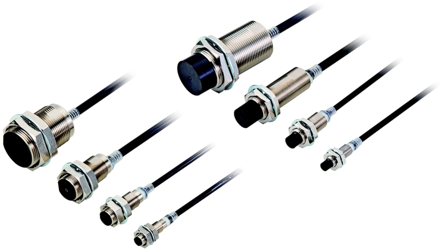 Sensore di prossimità cilindrico Omron E2E-X11D218-T 2M, M18 x 1, rilevamento 11 mm, IP67, alimentazione 10-30 V c.c.