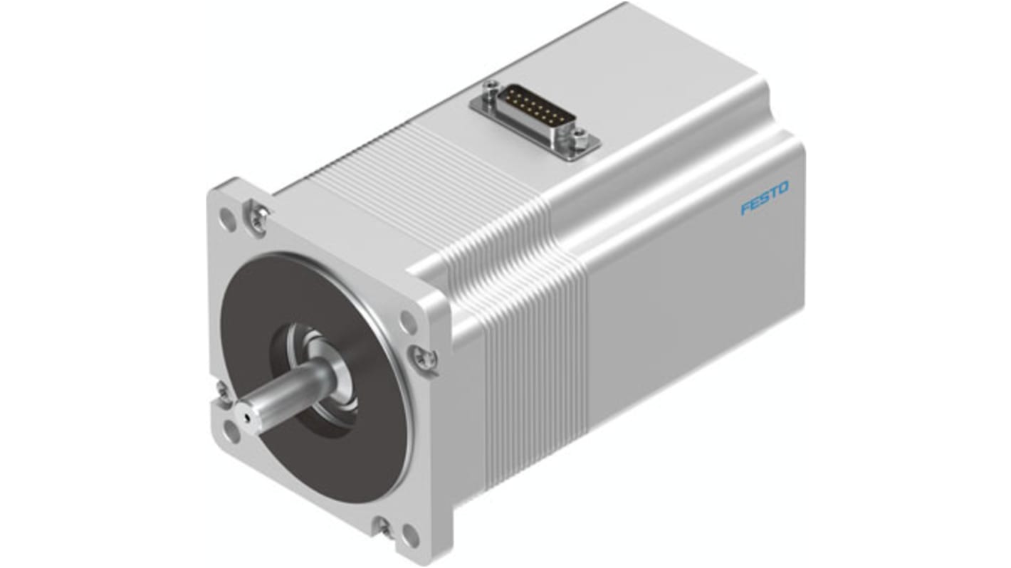 Motore passo passo ibrido Festo EMMS-ST-87-S-SB-G2, angolo di passo 1.8°, tensione 48 V, corrente 9,5 A, profondità 132.6 mm.
