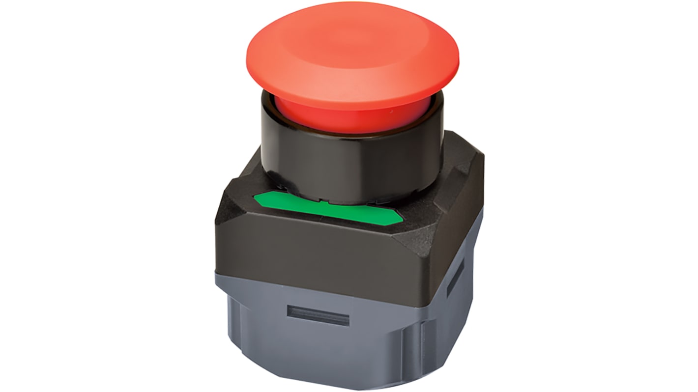 Omron A2W-TB-WC1 EU1RB, pulsante wireless rotondo IP65, diametro 40mm, alimentazione automatica, 8 uscite a transistor.