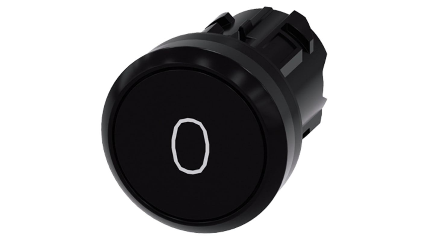 Attuatore pulsante instabile Siemens 3SU1000, diametro foro 22 mm, colore nero, protezione IP66/IP67/IP69K.
