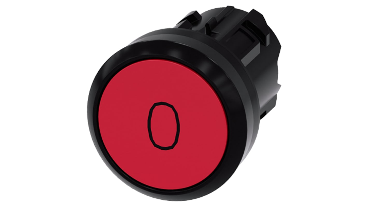 Attuatore pulsante instabile Siemens 3SU1000, rosso, 22 mm, contatto momentaneo, grado di protezione IP66/IP67/IP69K.