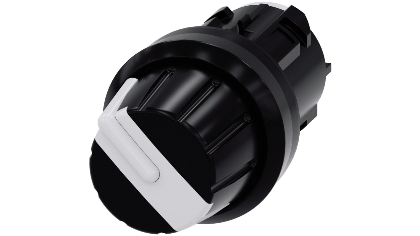 Selettore Siemens 3SU1000-2AS60-0AA0, tondo, 4 posizioni, plastica bianca, protezione IP66/IP67/IP69K.