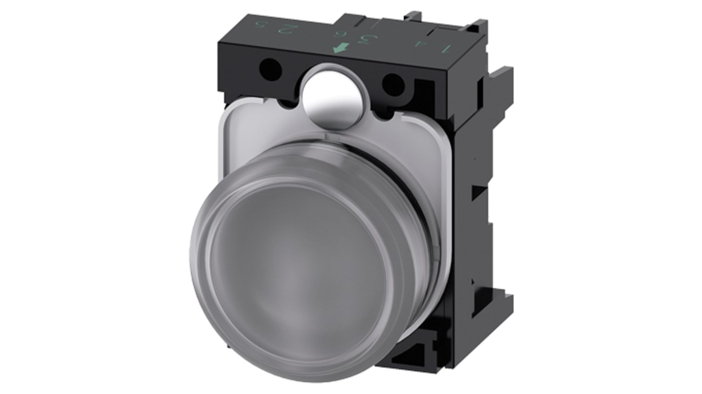 Siemens luce pilota SIRIUS ACT, LED rotonda, montaggio a pannello, diametro foro 22 mm, tensione 230 Vca, corrente 3 A.