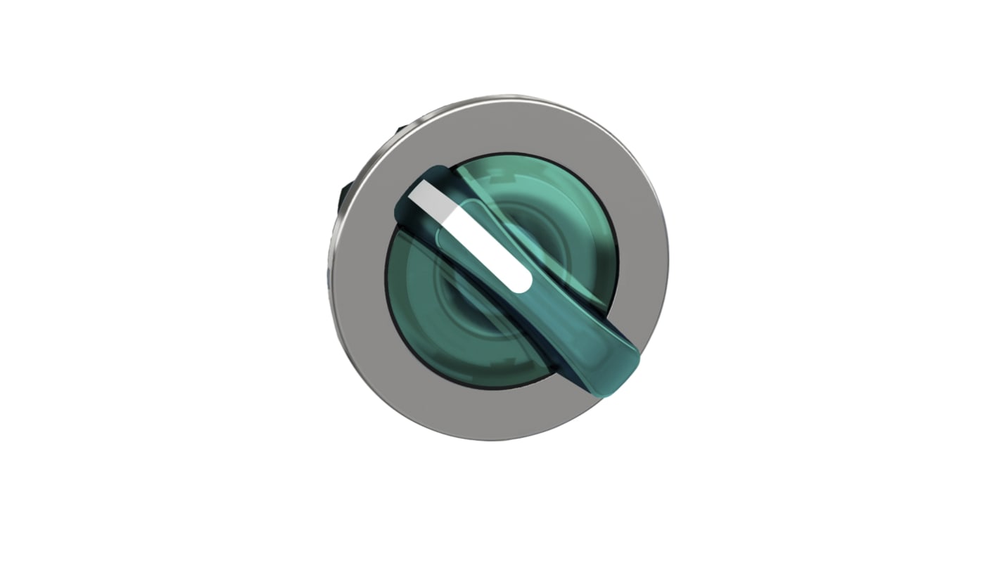 Teste selettori Schneider Electric ZB4, 2 posizioni, illuminazione verde, diametro foro 30mm, protezione IP66/IP67/IP69.