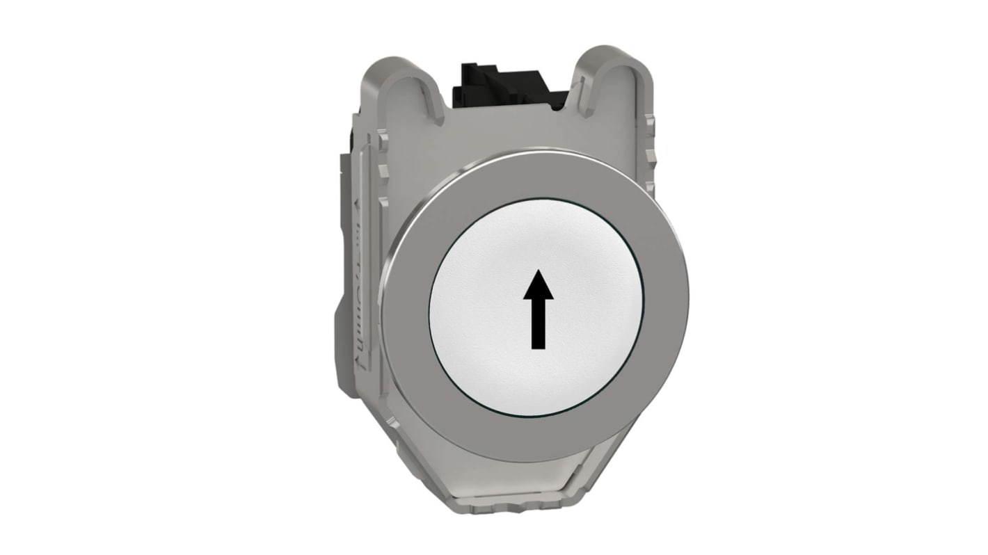 Pulsante SPST Schneider Electric XB4FA3341, montaggio a pannello, diametro 30 mm, colore bianco, contatto 1NC "STOP".