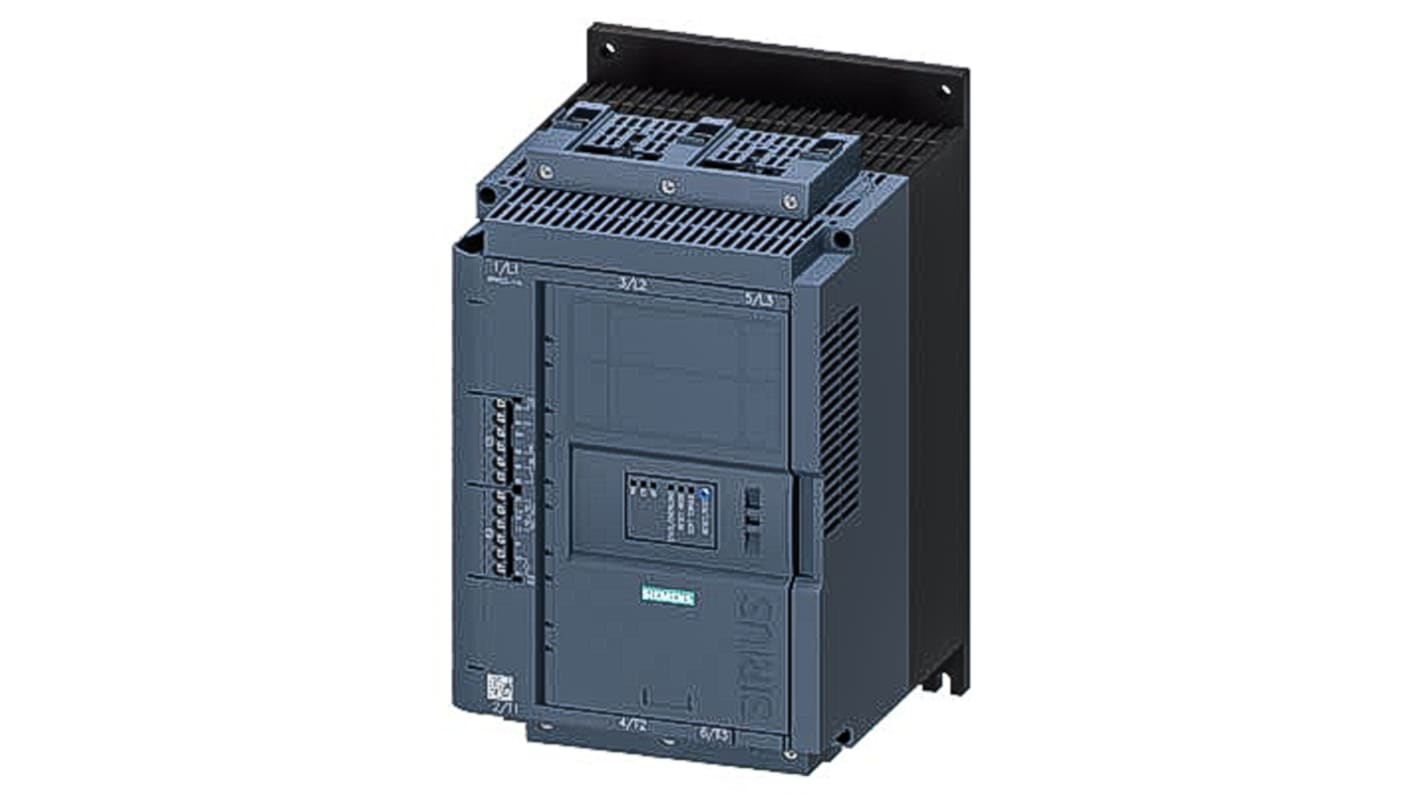 Siemens 3RW5226-1AC14, avviatore soft-start 3 fasi, 75 kW, 77 A, montaggio a vite, dimensioni 185 x 203 x 305.6 mm.