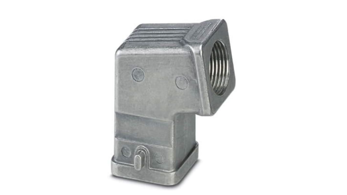 Contenitore per guaina Phoenix Contact D7, M20 (cod. 1419235) in alluminio pressofuso, resistente alla corrosione da acqua salata, con uscita cavi laterale. Altezza 52,8 mm.