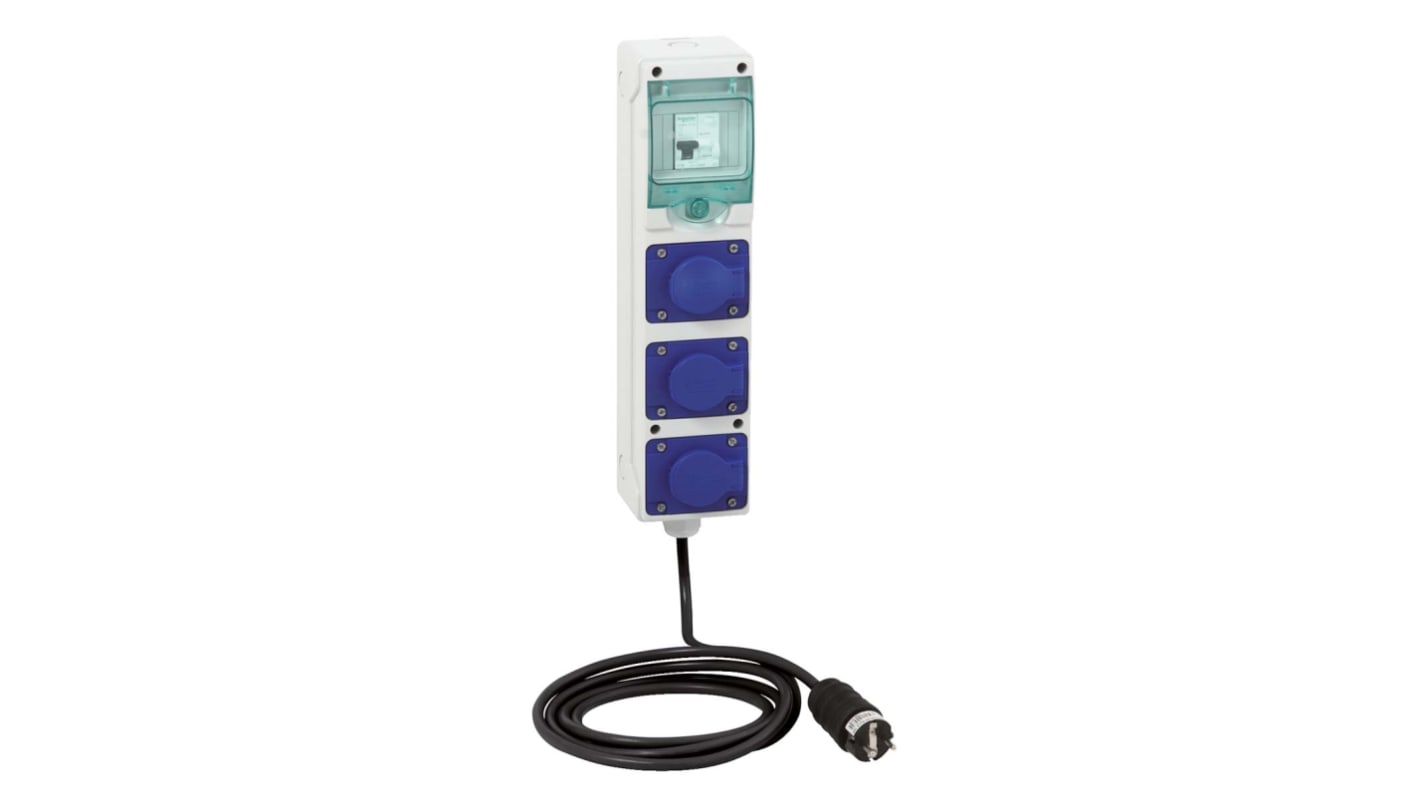 Scheda di distribuzione Schneider Electric PFR10101, 3 vie, 16 A, con lucchetto, per installazioni Kaedra.