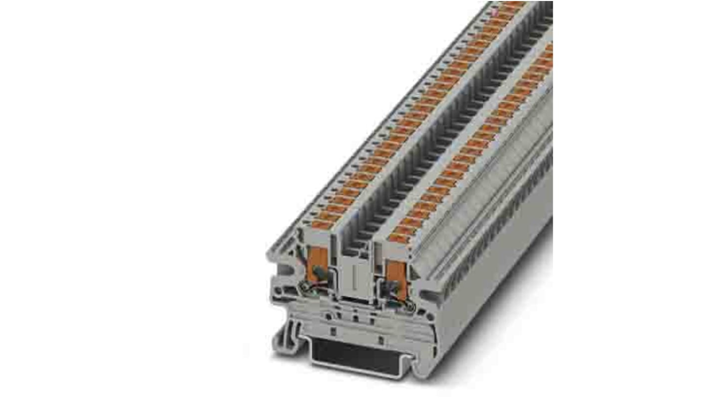 Morsettiera passante PTV 2.5 Phoenix Contact 1078960, 28A, 800V, cablaggio ordinato senza piegature, alta conduttività, resistenza PA V0. Ideale per trasporti, macchinari, impiantistica.