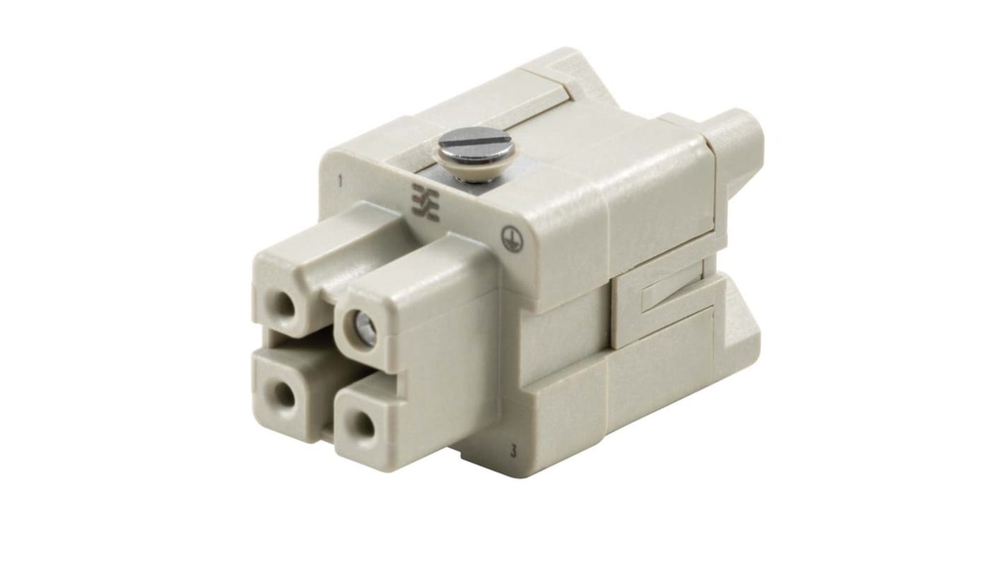 Connettore di potenza Weidmüller HDC serie HA 16A 3 vie (cod. 1498200000) per spazi ristretti e collegamenti a vite. Temperatura operativa da -40 a +125 °C.