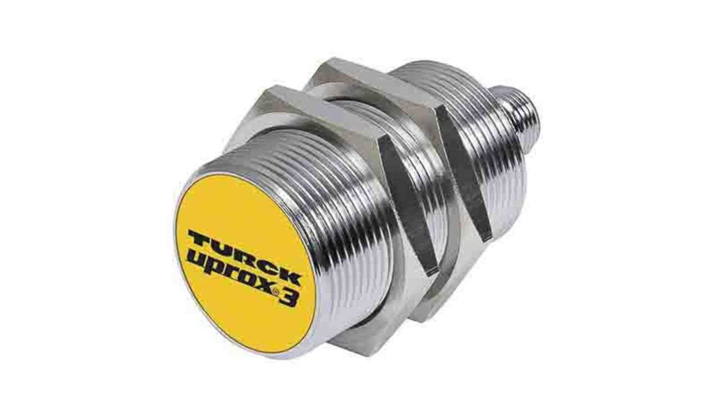 Sensore di prossimità cilindrico Turck BI20U-MT30-IOL6X2-H1141, tecnologia induttiva, PNP/NPN, IP68, 20 mm di rilevamento.