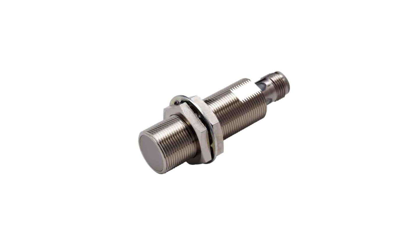 Omron E2E-X8B3DL18-M1, sensore di prossimità cilindrico PNP M18, rilevamento 8 mm, IP67, connettore M12 a 4 pin.