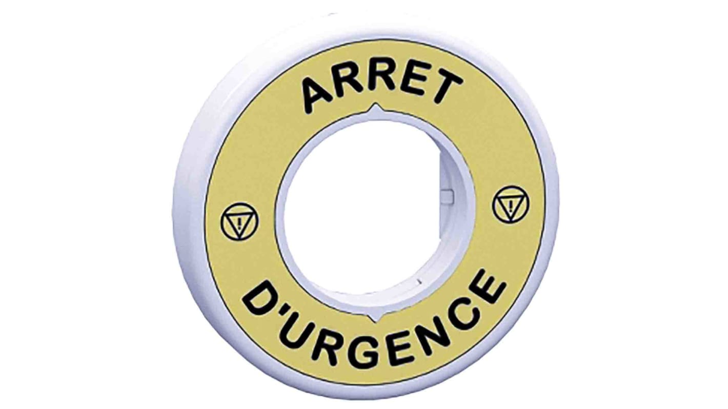 Anello legenda illuminato Schneider Electric ZBY9W2B130 per pulsante di arresto emergenza, LED rosso, IP66/IP67/IP69, 60 mm.