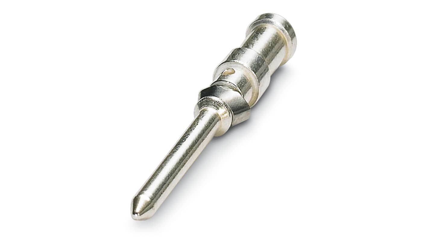 Contatto a crimpare maschio Phoenix Contact 1663349, in lega di rame, conforme a DIN EN 60 352-2, per collegamenti crimpati.