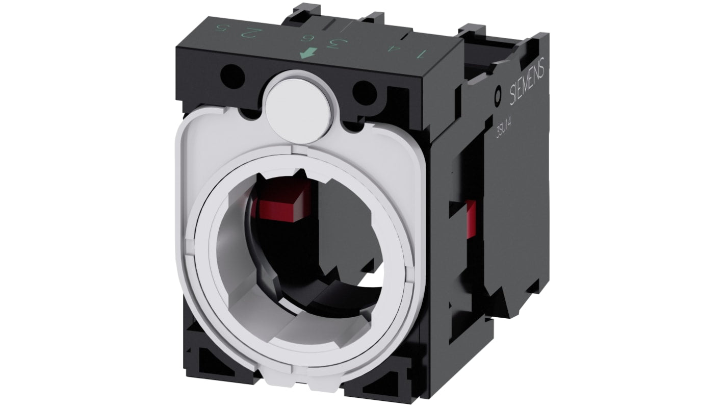 Siemens blocco contatti 2NC con supporto, tensione 5-500 V, installazione snap-on, adatto per ambienti industriali.