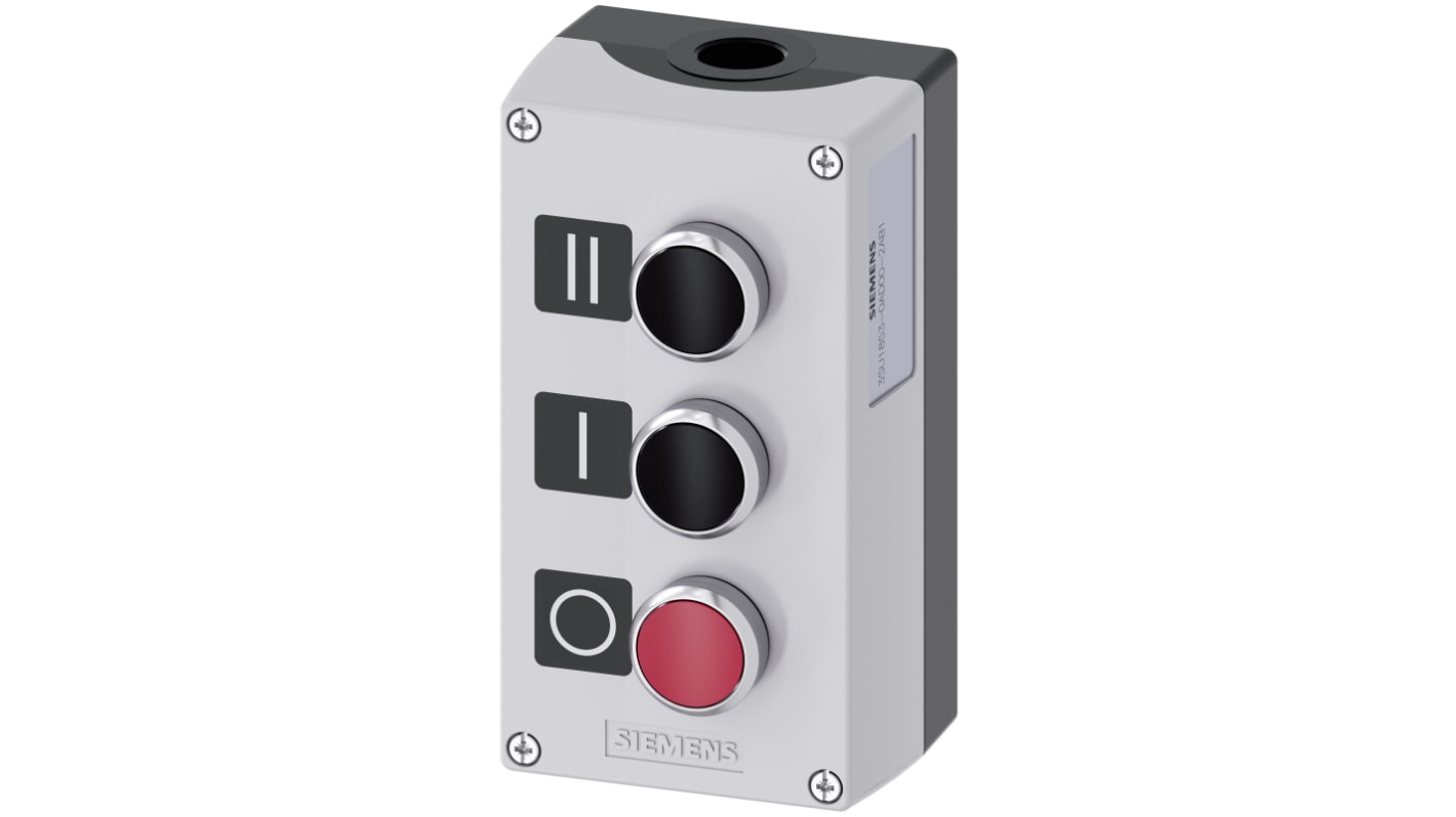 Interruttore stazione di controllo Siemens, serie SIRIUS ACT, montaggio a pavimento, diametro foro 22mm, IP66/IP67/IP69.