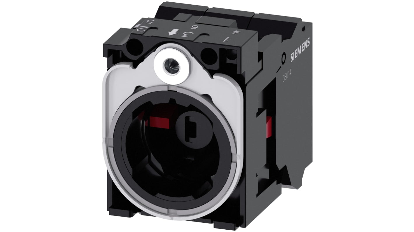 Siemens blocco contatti 2NC con supporto, tensione 24 V, LED bianco, installazione snap-on, per ambienti industriali.