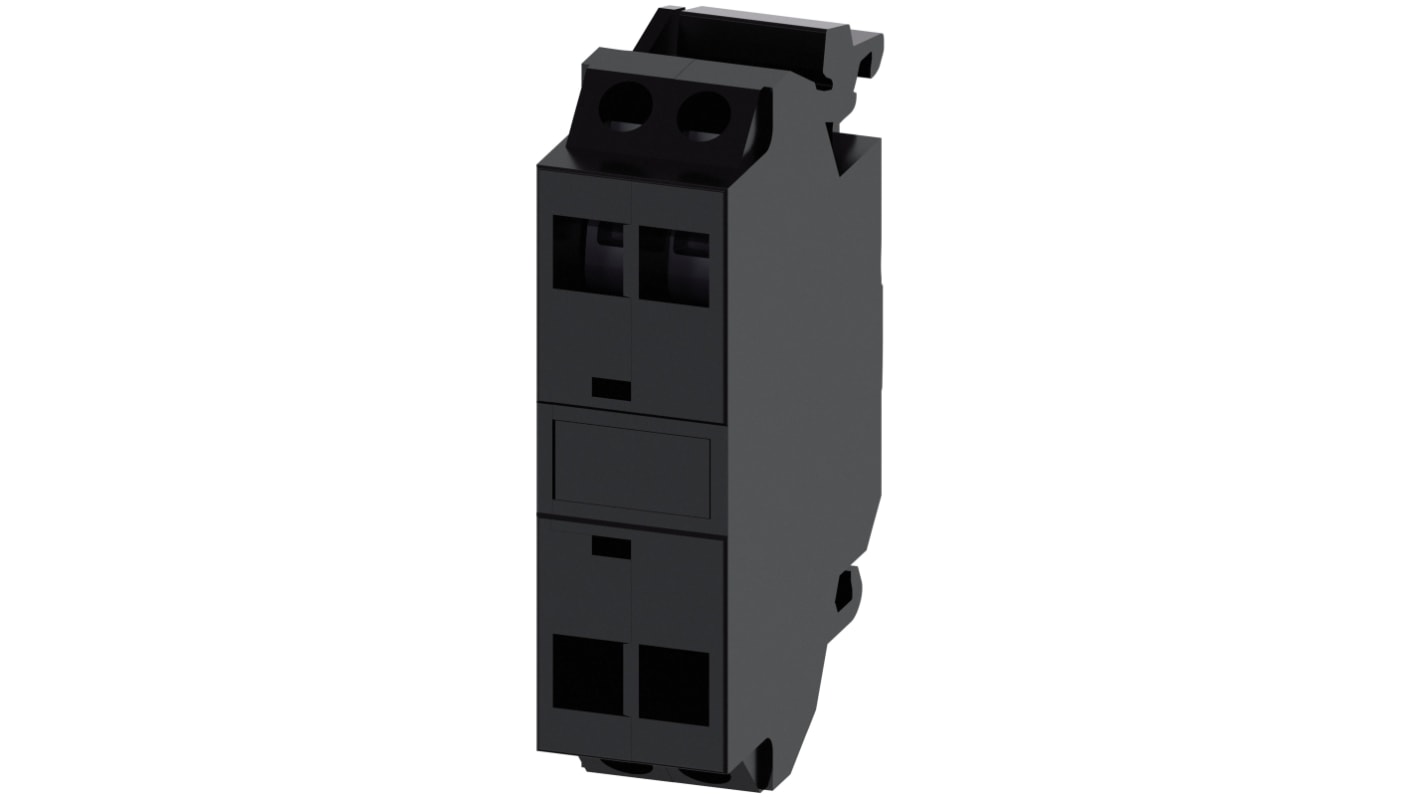 Morsettiera Siemens 3SU1400-1DA10-3AA0, colore nero, per montaggio su piastra anteriore, resistente a polvere e oli.