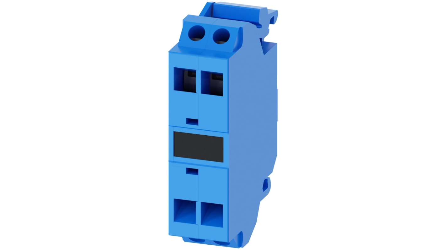 Morsettiera Siemens 3SU1400-1DA50-3AA0, blu, per montaggio su piastra anteriore, resistente a polvere e oli.