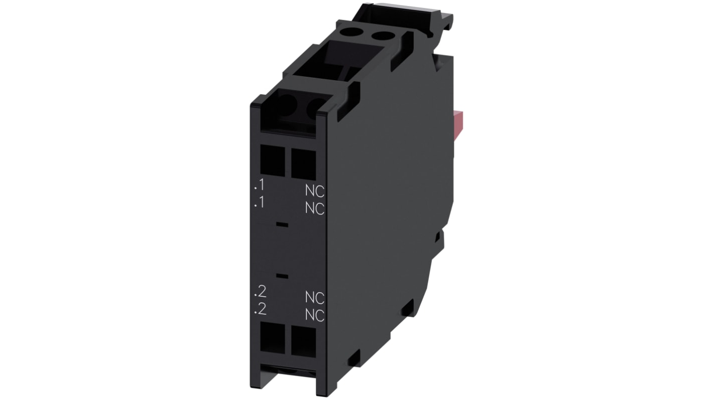 Siemens blocco contatti 3SU1400-1AA10-3PA0, 2 NC, 6A, montaggio su piastra, compatibile con PROFINET e AS-Interface.