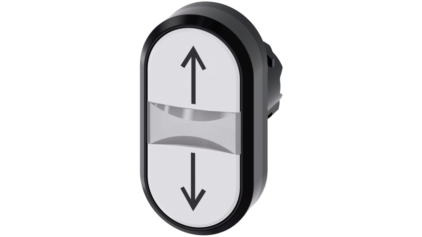Pulsante instabile Siemens SIRIUS ACT, rotondo 22 mm, bianco, protezione IP66/IP67/IP69K, montaggio snap-on.